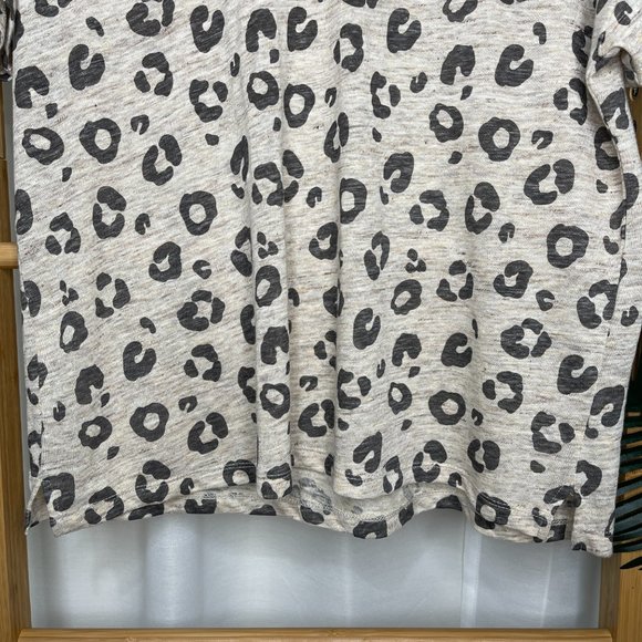 SOLD Seed Heritage Beige Animal Print Linen T-Shirt Top Size XS Womens Short - Picture 6 of 10